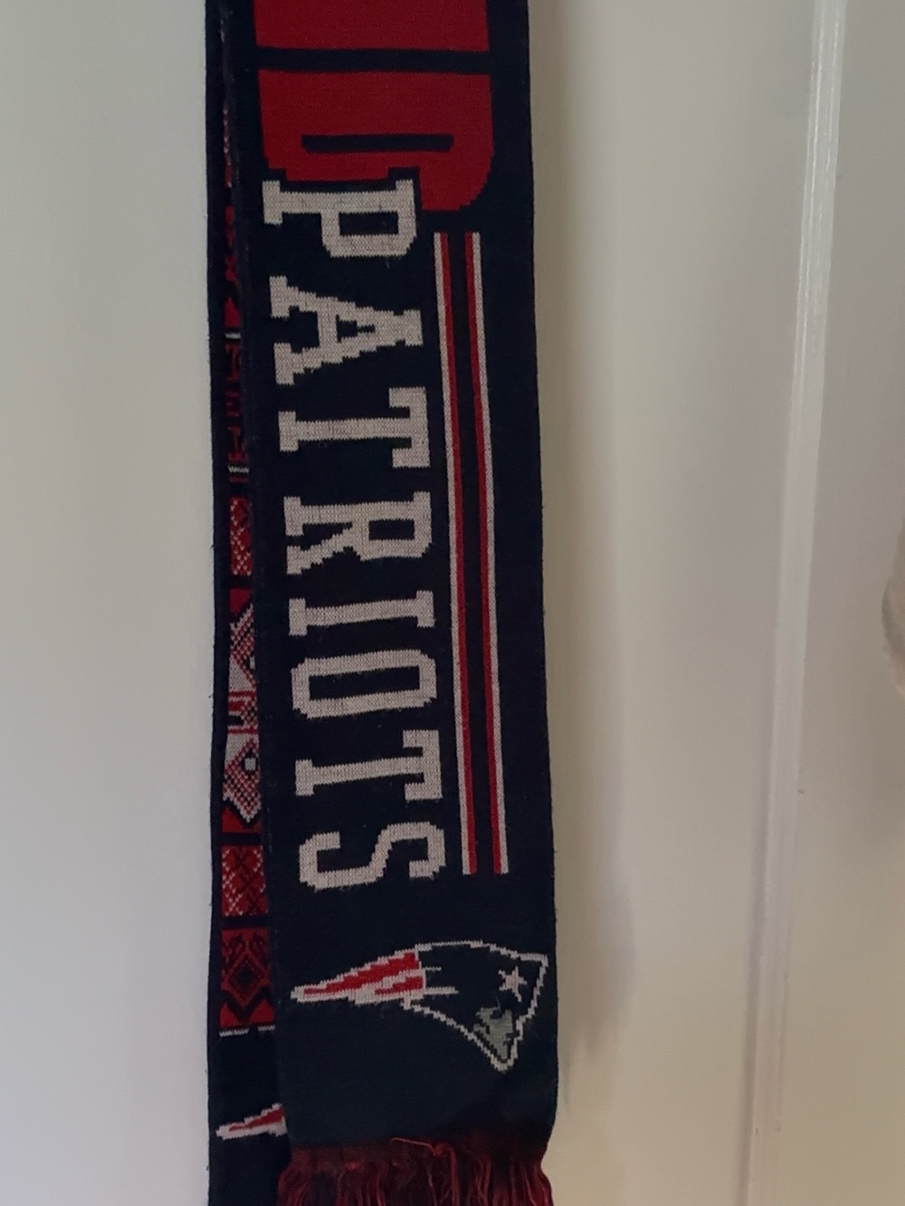 Patriots Navy and Red Fan Scarf - Team Logo Knit